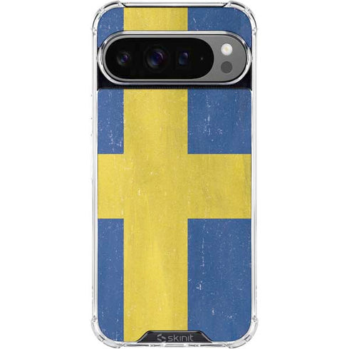 Sweden Flag Distressed Google Pixel 10 Pro Clear Case